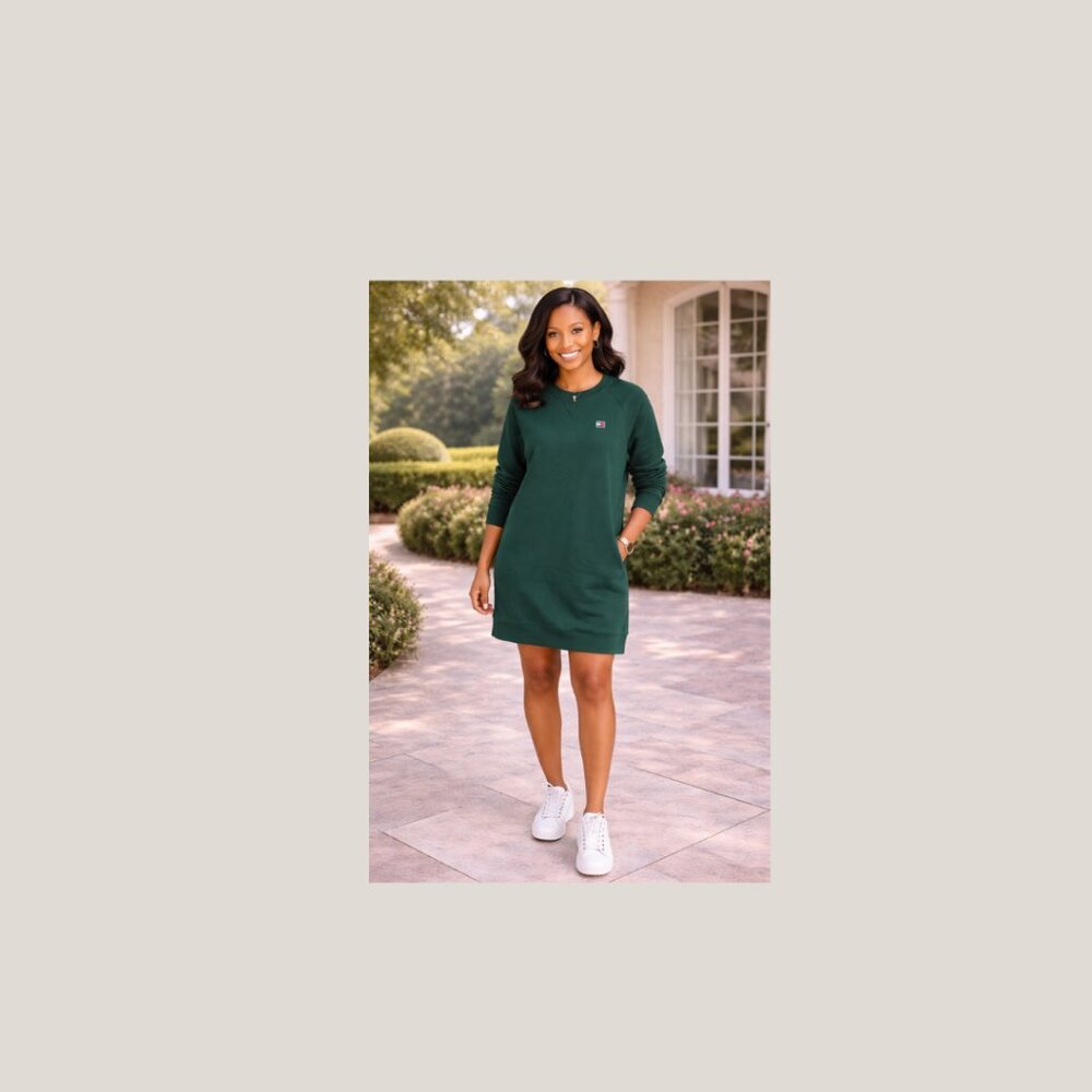 Tommy Hilfiger Crewneck Sweatshirt Dress / Oversized Tunic with pockets, Medium